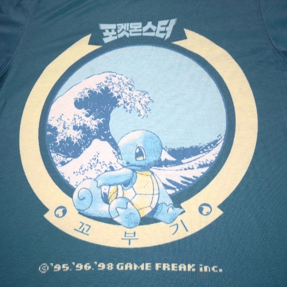 Rare 90s Public Space Nintendo 1st Edition Medium Blue Short Sleeve Squirtle Tee - Picture 3 of 12